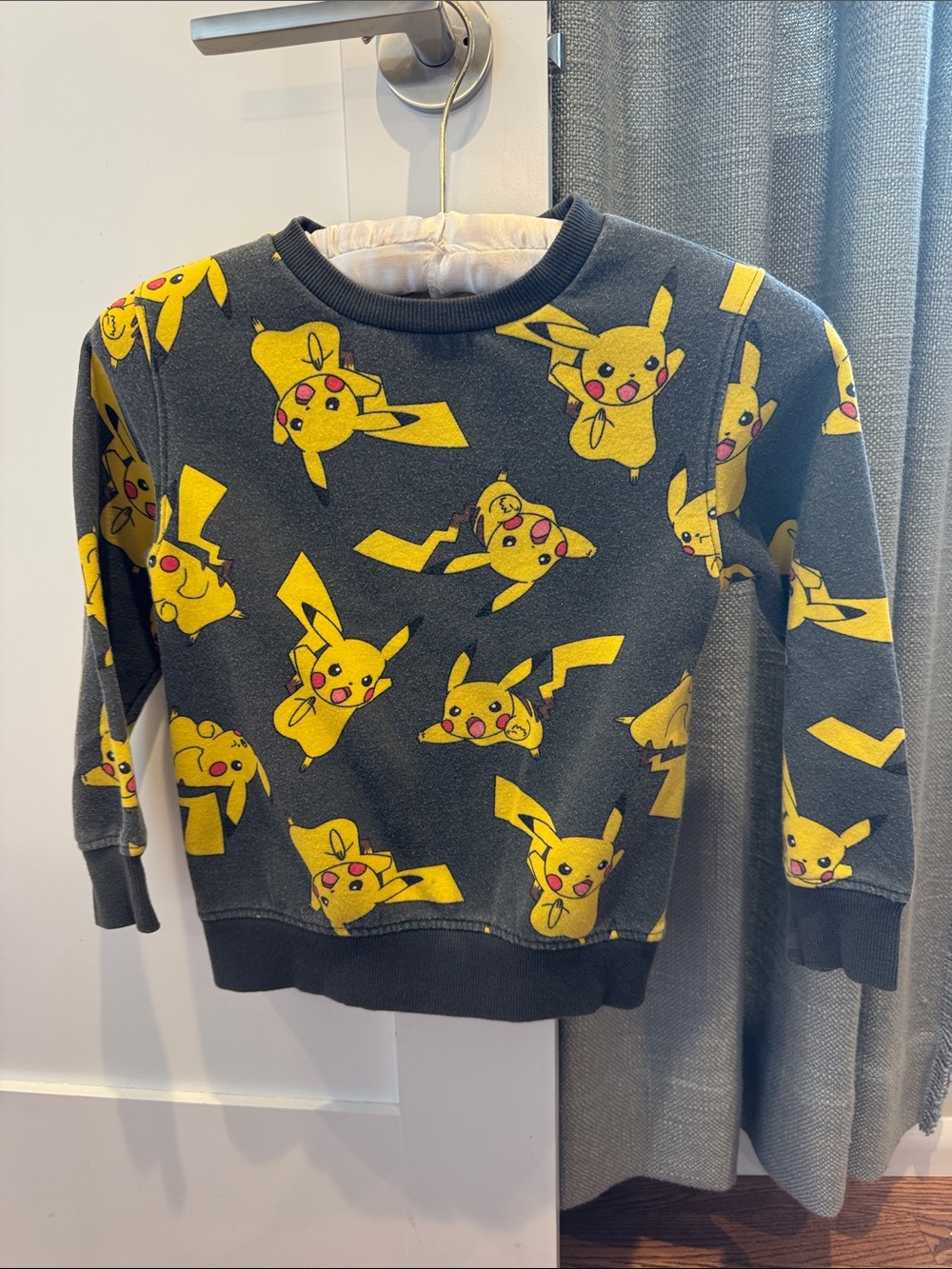 Pokemon Kids Pikachu Sweatshirt - Yellow and Charcoal
